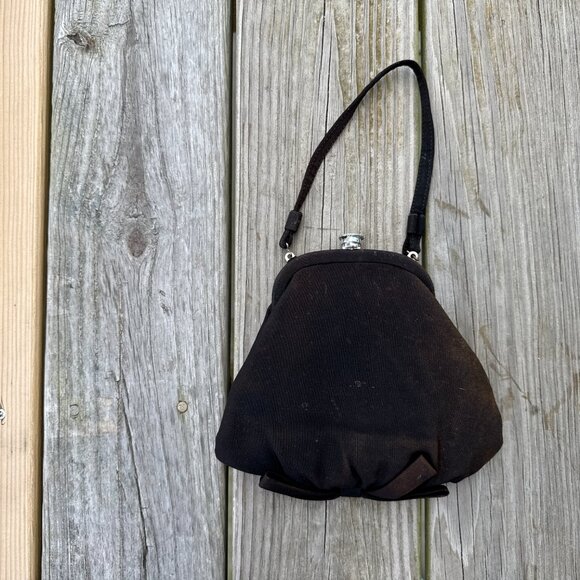 Pegi Paris 1940s black Satin handbag/Evening Bag - Picture 4 of 5